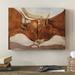 Millwood Pines Hook em Horns II by Kathy Winkler - Wrapped Canvas Painting Print Metal in Brown | 24 H x 32 W x 2 D in | Wayfair