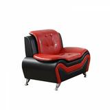 Club Chair - Orren Ellis Maryam 82.4992Cm Wide Tufted Club Chair Velvet in Red/Black | 36 H x 32.48 W x 30.7 D in | Wayfair