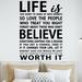 Winston Porter Life Is Too Short to Wake up w/ Regrets Vinyl Wall Decal Vinyl in Black/Gray | 22 H x 15.5 W in | Wayfair