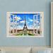 Ebern Designs Eiffel Tower Paris Wall Decal Vinyl in Blue/Brown/Gray | 28 H x 42 W in | Wayfair 97B584BDA6534D89B95E083E1C1EC0F0