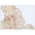 North England Postcode District Wall Map (D4) - 47" x 33.25" Laminated