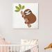 Harriet Bee Brown Sloth Painting on Wrapped Canvas Art Canvas, Solid Wood in White | 10 H x 10 W x 1.5 D in | Wayfair