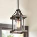 Union Rustic Gunnell 1 - Light Lantern Rectangle Pendant w/ Wrought Iron Accents Glass in Gray | 10.3 H x 5.5 W x 5.5 D in | Wayfair