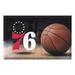 FANMATS NBA Philadelphia 76ers Ball 30 in. x 19 in. Non-Slip Outdoor Door Mat Rubber in Black/Brown | 19 W x 30 D in | Wayfair 19108