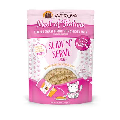 Weruva Pate Meal of Fortune Chicken Breast Dinner with Chicken Liver in a Hydrating Puree Wet Cat Food, 5.5 oz., Case of 12