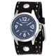 Nemesis DBDT251L Men's Signature Sapphire Collection Blue Dial Wide Leather Band Watch, Blue, Quartz Movement