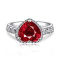 Navachi 925 Sterling Silver 18k White Gold Plated 2.5ct Heart Ruby Emerald Az9208r Rings(Sizes K)