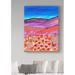 Winston Porter 'Poppy Fields' Acrylic Painting Print on Wrapped Canvas Metal in Blue/Brown/Pink | 32 H x 24 W x 2 D in | Wayfair