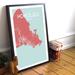 Wrought Studio™ 'Honolulu City Map' Graphic Art Print Poster in Maritime Paper in Pink | 27.6 H x 19.7 W x 0.05 D in | Wayfair