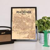 Wrought Studio™ 'Phoenix City Map' Graphic Art Print Poster in Vintage Paper | 24 H x 18 W x 0.05 D in | Wayfair 1C3ED286FC7347CF8CFB6FF4037402DB