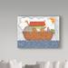 Zoomie Kids 'Noahs Ark 1' Canvas Art Canvas in Blue/Red | 18 H x 24 W x 2 D in | Wayfair 78E4A2054F67420EBA6E1840864F6348