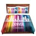 East Urban Home City II Denver Colorado Duvet Cover Set Microfiber in Blue/Red/Yellow | 1 Twin Duvet Cover + 1 Standard Sham | Wayfair