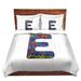 East Urban Home Alphabet Letter E Duvet Cover Set Microfiber in Blue/Green/Yellow | 1 Twin Duvet Cover + 1 Standard Sham | Wayfair