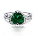 Navachi 925 Sterling Silver 18k White Gold Plated 2.5ct Heart Ruby Emerald Az9808r Rings(Sizes R)