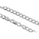 Aka Gioielli® - Women Men Rhodium Plated 925 Sterling Silver Necklace - Flat Cuban Curb Chain 5.1 mm - 22 inch