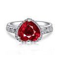 Navachi 925 Sterling Silver 18k White Gold Plated 2.5ct Heart Ruby Emerald Az9208r Rings(Sizes L)