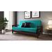 Latitude Run® Fiora Tight Back Futon & Mattress Wood/Solid Wood/Polyester in Green/Blue/Black | 33 H x 82 W x 38.25 D in | Wayfair