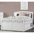 Hillsdale Kids and Teen Schoolhouse 4.0 Charlie Wood Full Captain's Bed with 2 Storage Units, White - 2184CCFB2