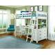 Hillsdale Kids and Teen Highlands Wood Twin Loft Bed with Desk, Chair, and Hanging Nightstand, White - 12070NDCHN
