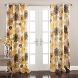 Leah Room Darkening Window Curtain Panels Yellow/Gray 52X120 Set - Lush Décor 16T003486
