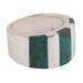 Courageous Color,'Modern Handcrafted Andean Silver Chrysocolla Ring'