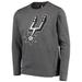 Youth Heathered Gray San Antonio Spurs Performance Fleece Crew Sweatshirt