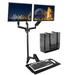 Mount-It Adjustable Full Motion Dual Wall Mount w/Keyboard Tray & CPU Holder | Fits 32 in. Screens, Metal in Black | 42 H x 26.5 W in | Wayfair