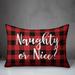 The Holiday Aisle® Abrego Naughty or Nice in Buffalo Check Plaid Lumbar Pillow Polyester/Polyfill blend | 14 H x 20 W x 1.5 D in | Wayfair
