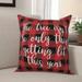 The Holiday Aisle® Dorene the Tree isn't the Only Thing Getting Lit this Year in Buffalo Check Plaid Throw Pillow Polyester | 18 H x 18 W in | Wayfair