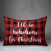 The Holiday Aisle® Rosanna I'll Be Hohohome for Christmas in Buffalo Check Plaid Lumbar Pillow /Polyfill blend | 14 H x 20 W x 1.5 D in | Wayfair
