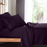 Clara Clark Setaluna Premier Sheet Set Microfiber/Polyester/Silk/Satin in Indigo | Queen | Wayfair wafair_satlun_sht_queen-purpl