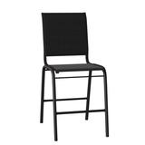 Telescope Casual Reliance Stacking Patio Dining Side Chair Sling in Black | 46 H x 21 W x 28 D in | Wayfair 8L9805D01