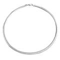 Verona Jewelers Sterling Silver Flexible Italian Flat Omega Chain Necklace- 2MM 3MM Cubetto Italy Wire Chain 16 18 20