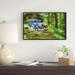 East Urban Home 'Dark Blue Vintage Car' Framed Oil Painting Print on Wrapped Canvas in Blue/Green | 12 H x 20 W x 1 D in | Wayfair
