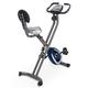 Ultrasport F-Bike 300B Trainer mit Rückenlehne, Trainingscomputer und App, Handpulssensoren, faltbarer Trainer mit 8 Widerstandsstufen, maximales Benutzergewicht 100 kg, Navy/Dunkel Grau