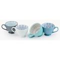 George Oliver 4 Piece Assorted Teacup Set Ceramic/Earthenware & Stoneware in Blue/Gray/White | 3.5 H in | Wayfair MNTP1865 38875938
