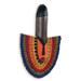 Bungalow Rose Rainbow Fan African Wood & Raffia Mask in Black/Brown/Orange | 14.25 H x 8.75 W in | Wayfair 8795EC865BF64AC4BE7A3284F7F75D42