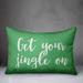 The Holiday Aisle® Goebel Get Your Jingle on Lumbar Pillow Polyester/Polyfill blend in Green | 14 H x 20 W x 1.5 D in | Wayfair