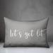 The Holiday Aisle® Debora Let's Get Lit Lumbar Pillow Polyester/Polyfill blend in Gray | 14 H x 20 W x 1.5 D in | Wayfair