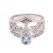 Tree Sparkle,'Tree-Themed Blue Topaz Cocktail Ring from Bali'