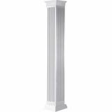 Ekena Millwork Craftsman Classic Square Non-Tapered, Fluted PVC Column Kit, Prairie Capital & Prairie Base, Latex | 9.63 W in | Wayfair