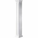 Ekena Millwork Craftsman Classic Square Non-Tapered, Raised Panel PVC Column Kit, Prairie Capital & Prairie Base, Latex | 72 H x 9.63 W in | Wayfair