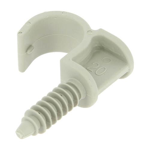 RAM - Collier cheville simple gris clip pour gaine souple Ø20