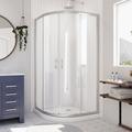 DreamLine Prime 38" x 74.75" Round Sliding Shower Enclosure w/ SlimLine Base, Fiberglass in White | 74.75 H x 38 W x 38 D in | Wayfair DL-6703-04CL