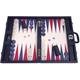 Wycliffe Brothers 21” Tournament Backgammon Set – Blue Case with Vanilla Field - Masters Edition