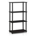 Turn-N-Tube 4-Tier Multipurpose Shelf Display Rack Dark Walnut