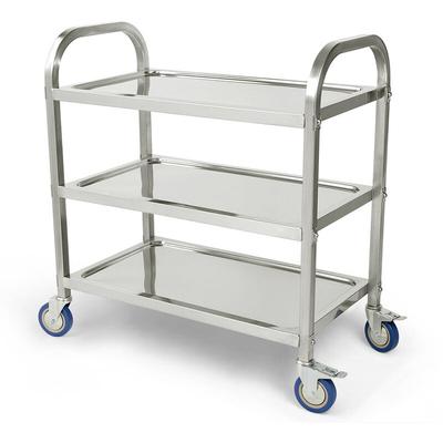 Oobest - Servierwagen 3 Borde Transportabräumwagen Rollwagen Küchenwagen Edelstahl Getränkewagen Image