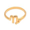 Golden Capricorn,'18k Gold Plated Sterling Silver Capricorn Band Ring'