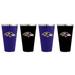 Baltimore Ravens 4-Pack Matte Color Stainless Steel Pint Glass Set