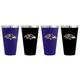 Baltimore Ravens 4-Pack Matte Color Stainless Steel Pint Glass Set